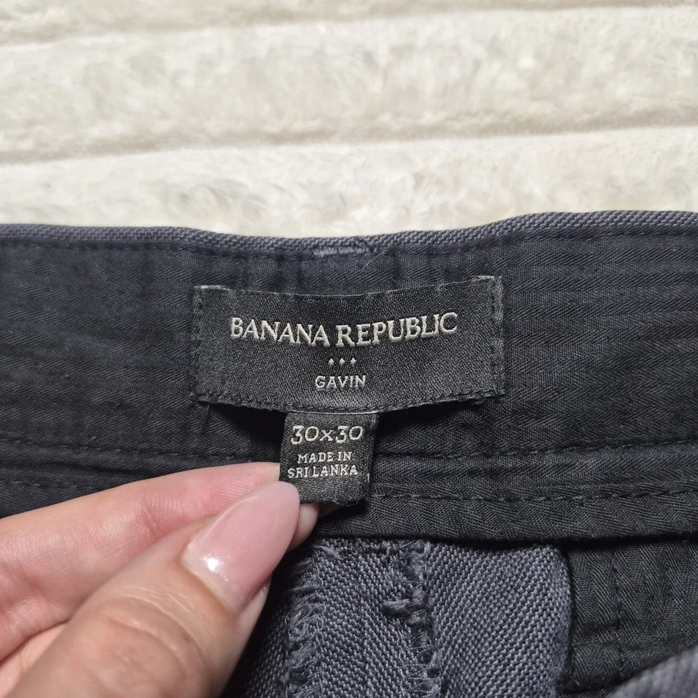 Banana Republic Gavin Straight Fit Chinos Mens 30x30 Charcoal Gray Cotton Pants